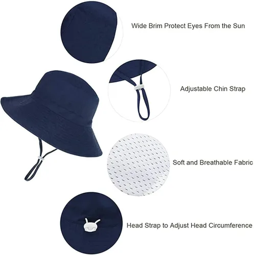 Miniatura 6 de Century Star Baby Sun Hat Summer UPF 50+ Baby Boy Girl Hats Toddler Beach Bucket Hats Wide Brim Kids Sun Protection Caps