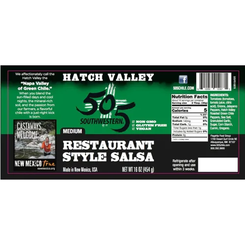 Miniatura 2 de 505 Southwestern Salsa estilo restaurante, 16 oz — Salsa suave y vertible de Nuevo México con escotilla asada a la llama Green Chile