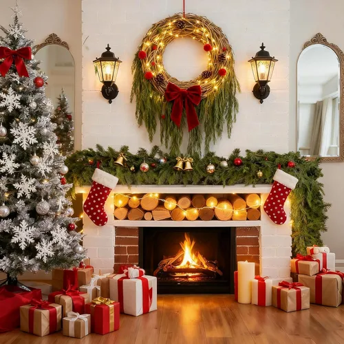 Miniatura 2 de 2 guirnaldas de pino Norfolk de Navidad, 6 pies de tacto real, artificiales, de invierno, para mesa, chimenea, valla de pared, escalera, ventana