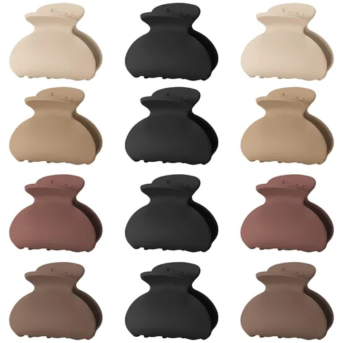 Lolalet - Paquete de 12 pinzas pequeñas para el cabello para mujer, cabello fino y corto, 1.5 pulgadas, lindos clips de mandíbula de tamaño mediano,