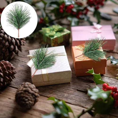 Miniatura 6 de MAGICLULU 24 ramas de pino artificial, púas de pino de vegetación falsa, ramas de cedro sintético para decoraciones de guirnalda de Navidad