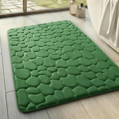 Miniatura 46 de YIHOUSE - Alfombra de espuma viscoelástica para pasillo, alfombras de baño con patrón de adoquín, superabsorbentes, alfombras de baño lavables a