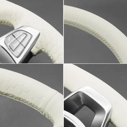 Miniatura 9 de MEWANT Cubierta del volante para Benz W205 AMG C43 C117 AMG GLA 45 X156 C218 W213 X253 C253 GLC 43 AMG W166 W222 SLC R172 R231