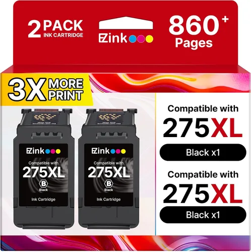 275XL PG275 - Cartuchos de tinta negra de repuesto para Canon Ink 275 para cartuchos de tinta 275XL para impresoras Canon PIXMA TS3520 TS3522 TS3720