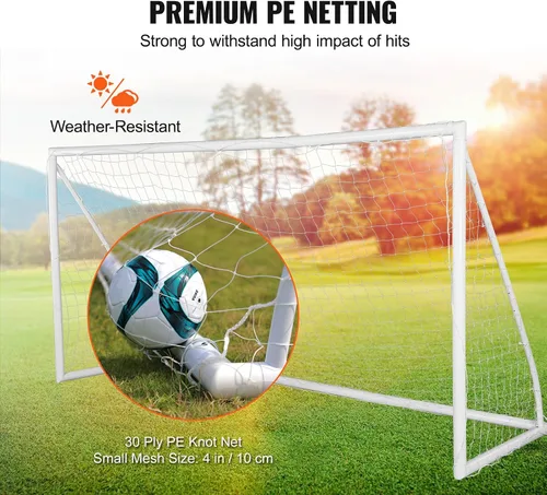 Miniatura 3 de VEVOR Portable Soccer Goal, 12 x 6 ft Large Practice Soccer Net, Steel Fiberglass Structure Training Goal Set with Carry Bag, All-Weather Outdoor
