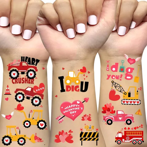 Tatuajes temporales para el día de San Valentín, 152 unidades, calcomanías de corazón para recuerdos de fiesta en el aula, intercambio de regalos de