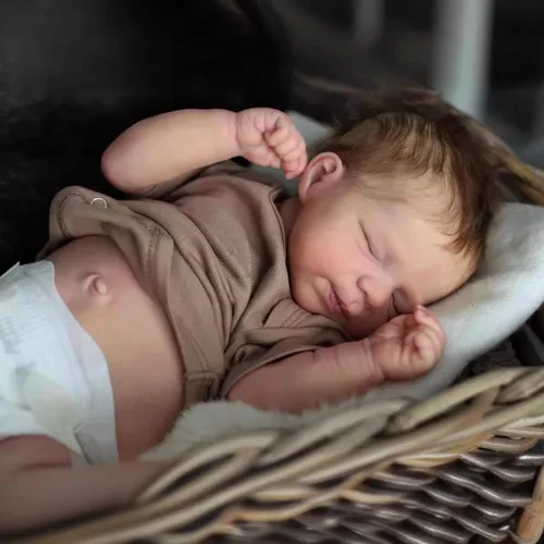 Miniatura 2 de Angelbaby Muñecas de bebé Reborn niño de 19 pulgadas, recién nacida que duerme, de silicona de cuerpo completo, aspecto real, con peso, muñeca