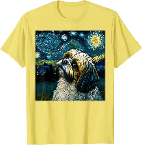 Miniatura 68 de Camiseta Surrealism Starry Night Shih Tzu Dog