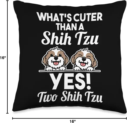 Miniatura 4 de Dog Lover Shih Tzu Owner Gift Two Shih Tzus - Almohada de 16 x 16 pulgadas, multicolor