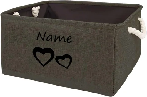 Miniatura 16 de Cesta de almacenamiento de juguetes para perros, plegable, personalizable con diseño de nombre de mascota, organizador para juguetes de perros, F