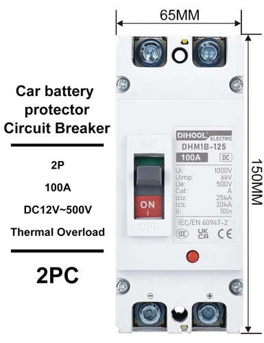 Miniatura 4 de DIHOOL Interruptor Principal de 100 Amperios CC, Interruptor de Desconexión de Batería de 500V, Interruptor Maestro para Motor de Arrastre de Barco