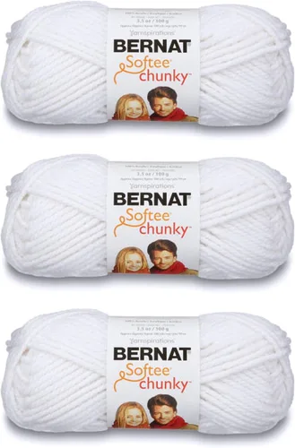 Miniatura 25 de Ovillo sólido Bernat Softee Chunky, Acrílico, Rojo Berry, Paquete de 1