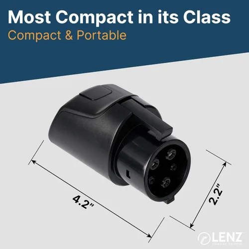 Miniatura 4 de LENZ Adaptador de carga Tesla a J1772 (solo para J1772 EVs) Gen 2 EV, máximo 80 amperios, 240 V, diseño ultracompacto, compatible con cargadores