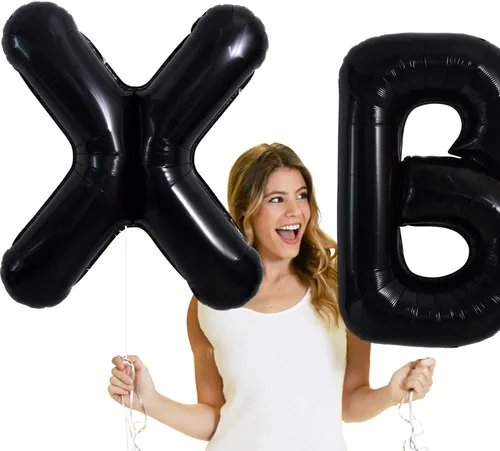 Miniatura 6 de TONIFUL Globos grandes de helio de letras B negras grandes de 40 pulgadas, globos de aluminio Mylar para decoración de suministros de fiesta