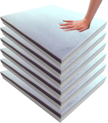 Miniatura 26 de Foamma Paquete de 6 almohadillas de espuma para tapicería de alta densidad de 2 x 20 x 20 pulgadas, repuesto de cojín de sofá, espuma de silla