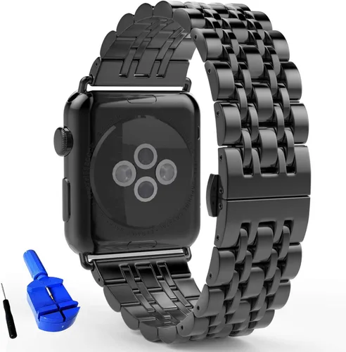 Miniatura 13 de Correa de acero inoxidable sólida compatible con Apple Watch de 49, 46, 45, 44, 42, 41, 40, 38 mm, correa de metal para iWatch Series