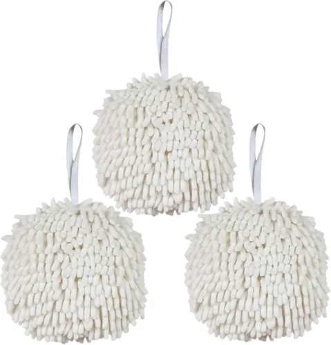 Miniatura 13 de Ivymei Paquete de 3 toallas de mano de felpilla mullidas, bonitas toallas de mano colgantes con lazo para cocina y baño, toallas de baño de mano