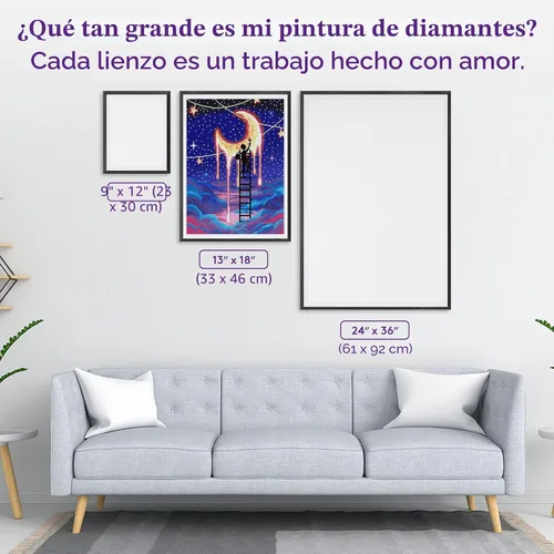 Miniatura 4 de DIAMOND ART CLUB Paint The Moon - Kit de pintura de diamantes, manualidades divertidas para adultos, lienzo cuadrado de diamante, 13 x 18 pulgadas
