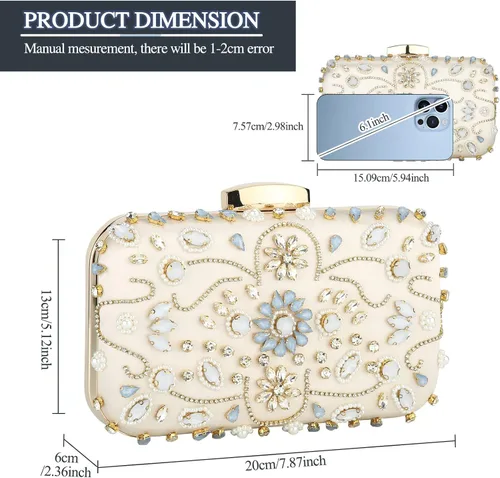 Miniatura 3 de Tanpell Bolso de noche con cuentas de cristal para mujer