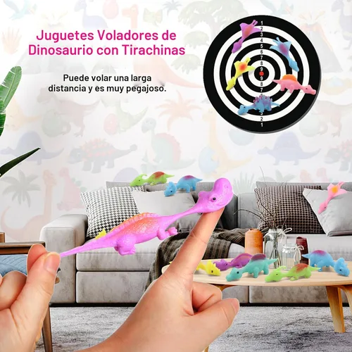 Miniatura 3 de 20 Piezas Juguetes de Dedo de Dinosaurio con Tirachinas, Juguetes de Halloween Regalos de Fiesta para Niños Goma Pegajosa Dino Catapulta Voladora