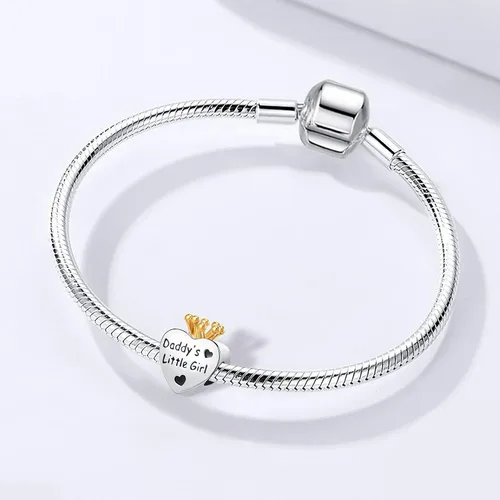 Miniatura 5 de YSAHan Nana Sister Daddy's Little Girl Family Charm corona de cristal dorado para pulsera de cadena de serpiente