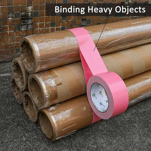 Miniatura 6 de BOMEI PACK Cinta Adhesiva de Color Rosa, Cinta de Conducto Industrial Fuerte y Resistente 9mil x 4.78cm x 27.4m para Embalaje y Reparación