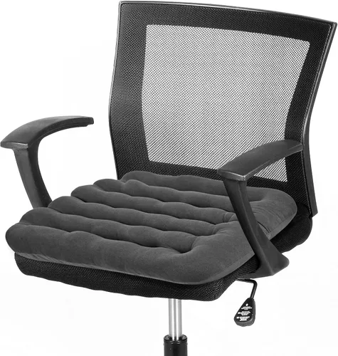 Miniatura 10 de BUYUE Good Support Cojín de Silla de Oficina Acolchado, Terciopelo Suave Cómodo Antideslizante Cojín de Asiento para Escritorio de Computadora Silla