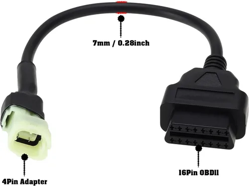 Miniatura 4 de The Lord of the Tools Cable de diagnóstico para motocicleta, cable adaptador OBD2 para motocicleta, cable adaptador de 4 pines, compatible