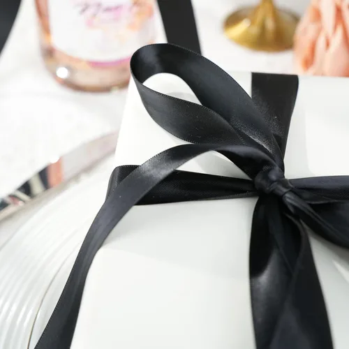Miniatura 5 de MAYREEL Cinta de satén negra de 7/8 pulgadas de doble cara para envolver regalos, manualidades, lazos para el pelo, decoración de fiesta, ramos