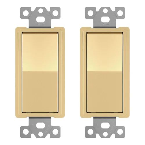 Miniatura 27 de ENERLITES Interruptor de luz de paleta decorativa de 3 vías, acabado brillante, un solo polo o tres vías, 3 cables, tornillo de puesta a tierra