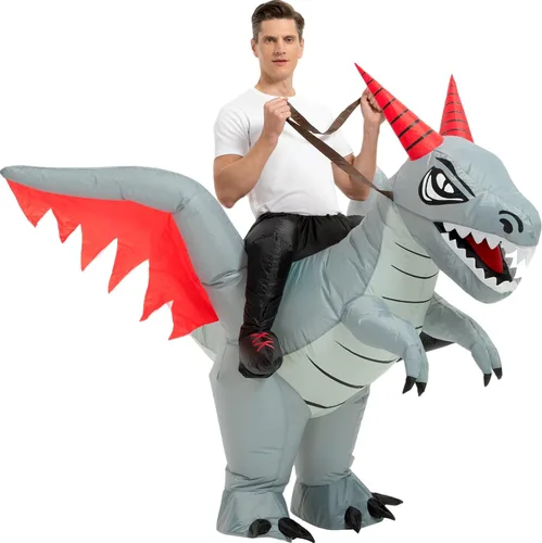 tasanor Disfraces de dinosaurio para adultos, disfraz inflable para adultos, disfraz de dragón inflable, disfraces de Halloween para hombres y