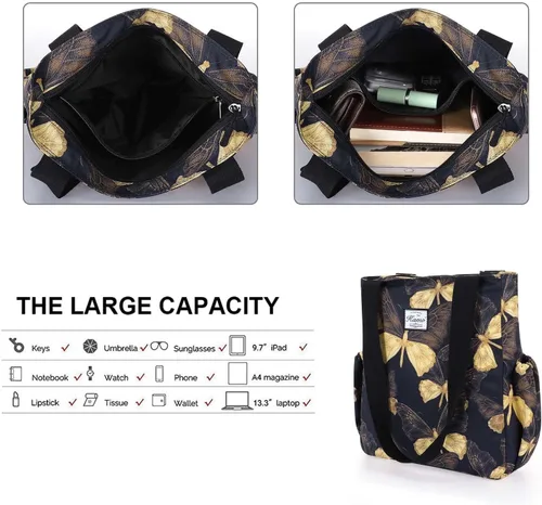 Miniatura 5 de KAMO - Bolsa de viaje con diseño floral, impermeable, ligera, para senderismo, yoga, gimnasio, natación, viajes, playa