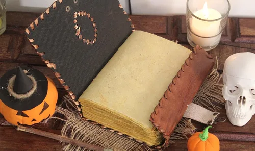 Miniatura 6 de Hocus Pocus Libro de las Sombras, Libros de Hechizos Grimorio Accesorio Decoraciones de Halloween de Bruja, Libro de las Sombras Libro de Hechizos