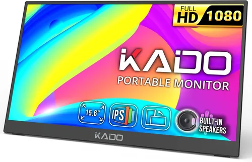 Miniatura 10 de Monitor portátil Kado de 15.6 pulgadas FHD, 100% sRGB, ultradelgado, monitor para laptop 1920x1080, 1080p IPS, segunda pantalla, soporte de 180°