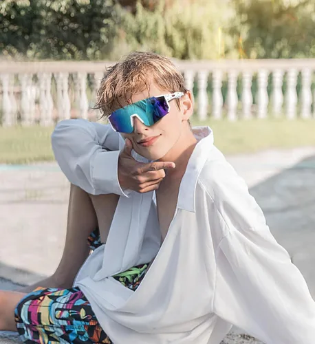 Miniatura 3 de SEKKAF Gafas de sol de béisbol juveniles para niños, gafas de sol deportivas para niños y niñas, gafas de softbol para ciclismo, protección UV400