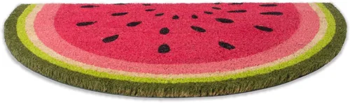 Miniatura 5 de DII Felpudo de fibra de coco natural de diseño colorido, 18x30 pulgadas, Sandía