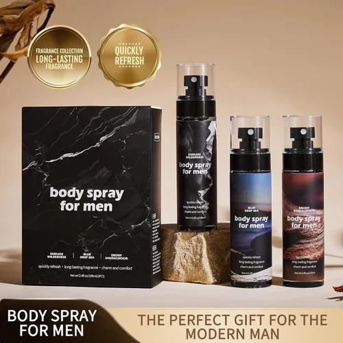 Miniatura 3 de Spray corporal para hombres, desodorante sin aluminio para hombres, spray corporal para hombre, potente fórmula suave de frescura, sin alcohol, apto