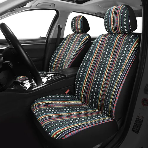 Miniatura 2 de Pariitadin Juego completo de fundas de asiento estilo Baja con almohadillas para cinturón de seguridad, fundas de asiento lavables y transpirables