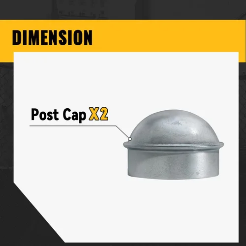Miniatura 7 de VIVIDA Tapas de poste de enlace de cadena de 2-3/8 pulgadas, 2 unidades, tapas de poste de valla galvanizadas, para tubo de diámetro exterior