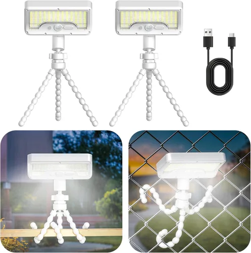 Miniatura 10 de Tryme 92 luces LED solares al aire libre impermeables con sensor de movimiento, soporte de pulpo, ángulo ajustable, lente difusora óptica, 3 modos
