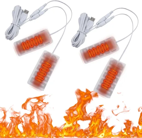 Almohadilla calentadora de guantes eléctricos, almohadilla térmica portátil, almohadilla térmica recargable por USB, forro de guantes de fibra de