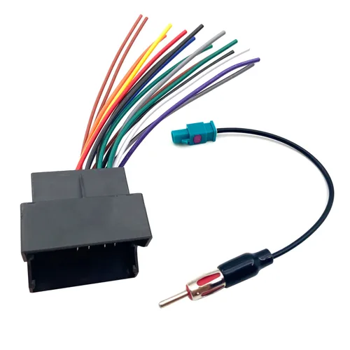 Arnés de cableado de radio estéreo con adaptador de antena de repuesto para Volkswagen, VW, BMW, Audi Reemplazo del mercado de accesorios Instalar