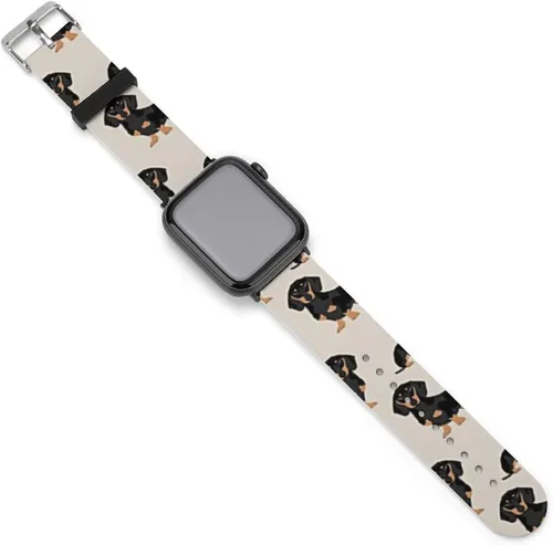 Miniatura 28 de Correa de reloj de silicona suave compatible con Apple Watch para hombres/unisex/jóvenes compatible con Iwatch Series 5/4/3/2/1, Happy Camper