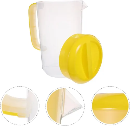 Miniatura 7 de Jarra de agua grande de plástico con tapa, jarra de agua para bebidas de 1 galón/4 L, jarra de colación inastillable con tapa redonda para jugo