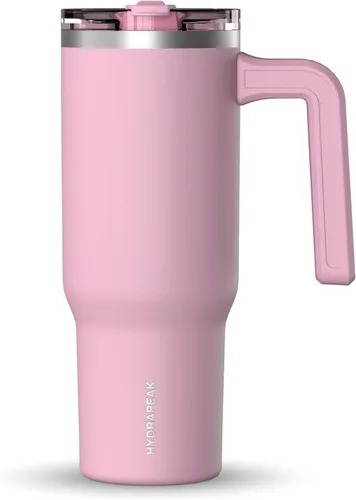 Miniatura 7 de Hydrapeak Voyager Vaso de 40 oz con Asa y Tapa con Pajita Botella de Agua Reutilizable de Acero Inoxidable Taza de Viaje Compatible con Portavasos