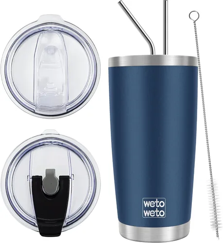 Miniatura 11 de WETOWETO - Vaso de viaje con aislamiento de 20 onzas, de acero inoxidable, con doble pared, a prueba de fugas, taza de café con revestimiento