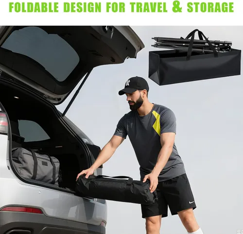 Miniatura 3 de Recogida de pelotas de tenis con ruedas - Cesta de pelotas de tenis plegable y ajustable en altura con bolsa de almacenamiento de pelotas