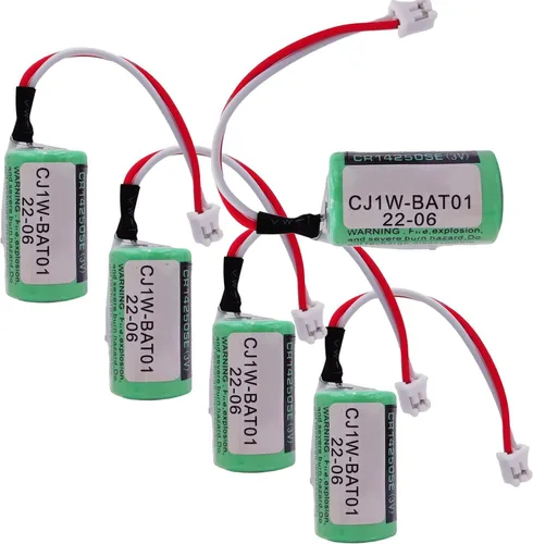 Paquete de 5 baterías de iones de litio CJ1W-BAT01 de 3 V, 1000 mAh, para OMRON PLC CP1H CP1L CR14250SE-R