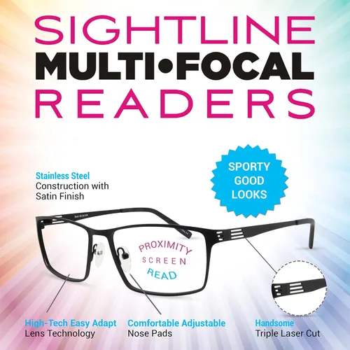 Miniatura 2 de Sightline Saul Progressive - Lentes de lectura multifocal, marco de calidad premium, a la moda contemporánea