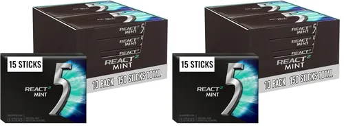 Miniatura 13 de 5 Gum Spearmint Rain - Goma de mascar sin azúcar a granel, caja de 15 barras (paquete de 10)